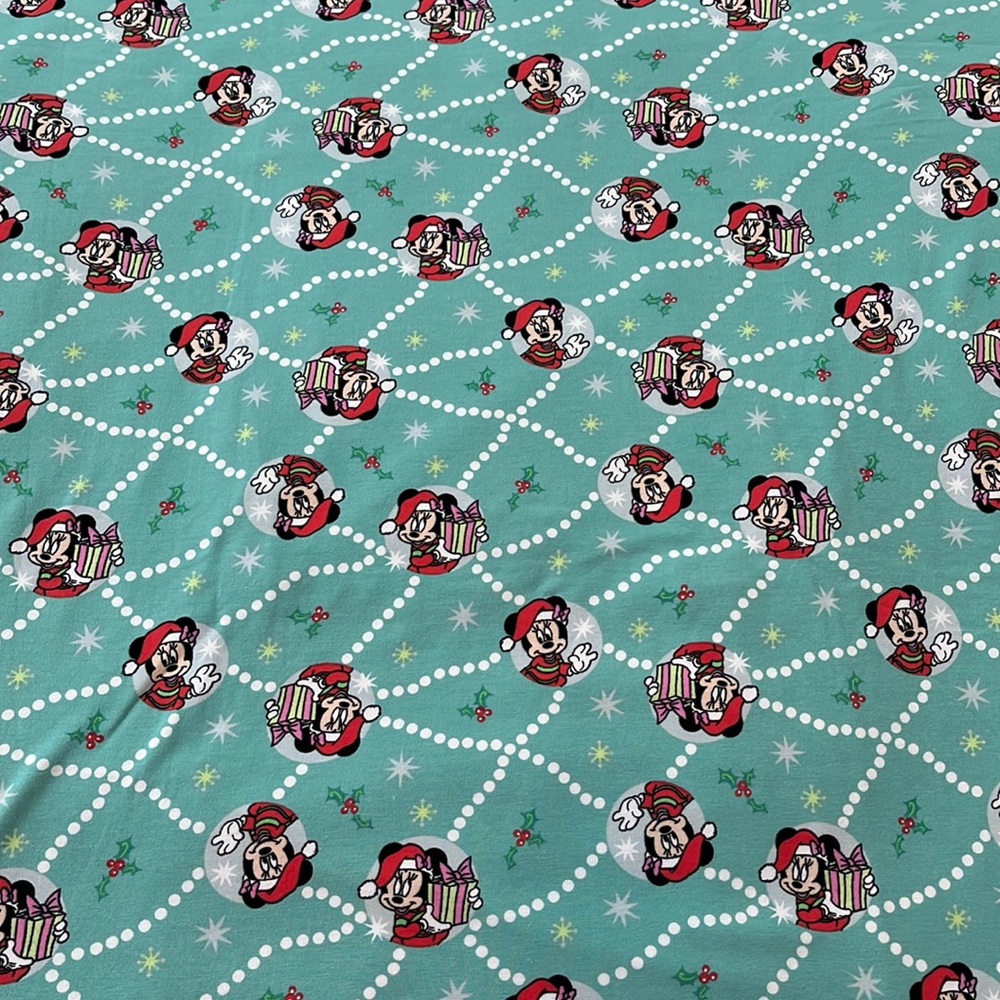 Minnie Mouse holiday knit fabric